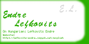 endre lefkovits business card